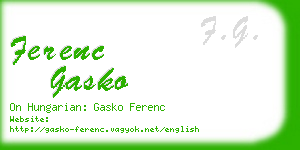 ferenc gasko business card